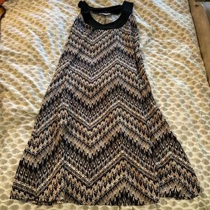 Black tan white sleeveless dress